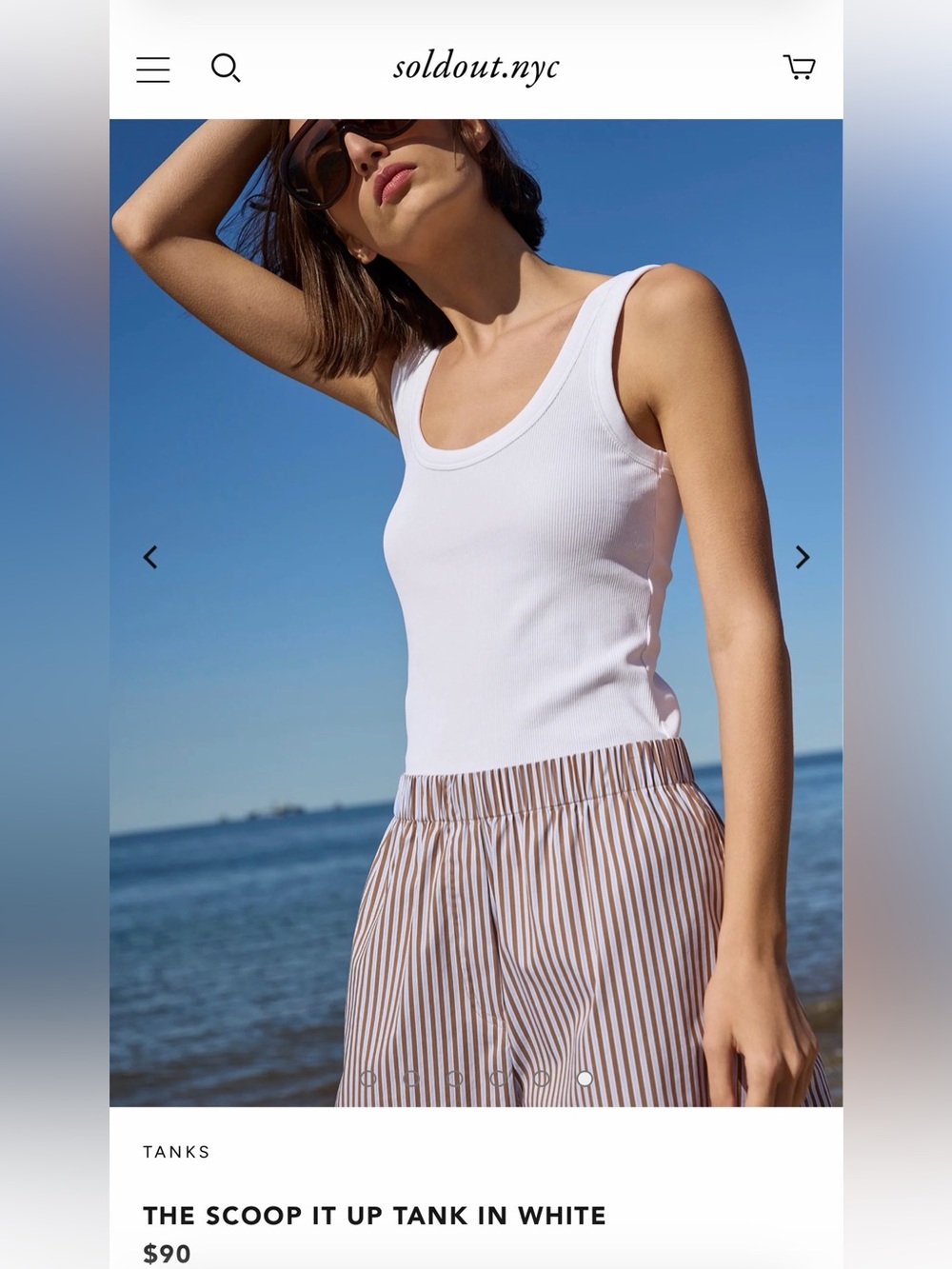Soldout NYC Scoop It Up Tank in White